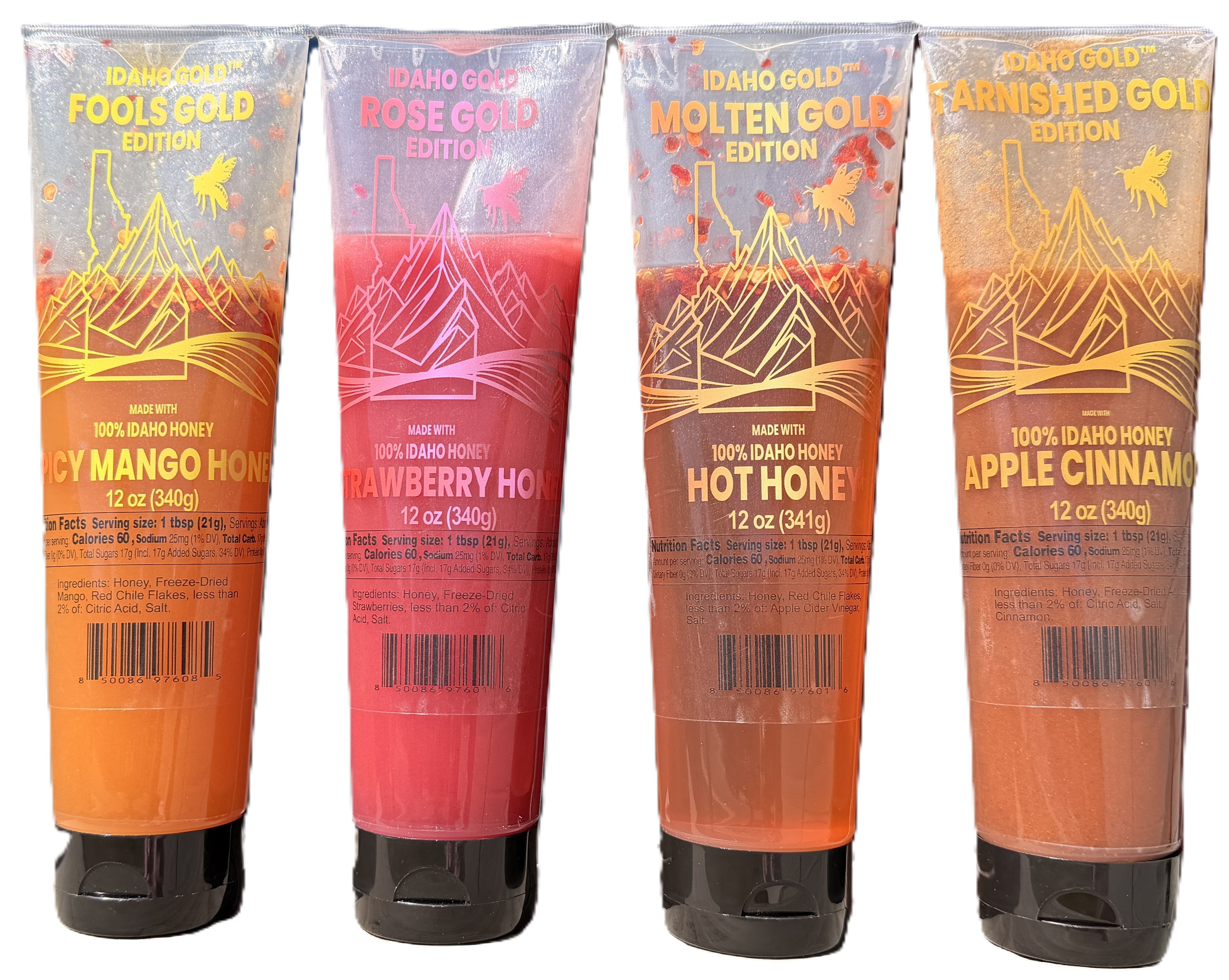 Idaho Gold honey collection — four flavors